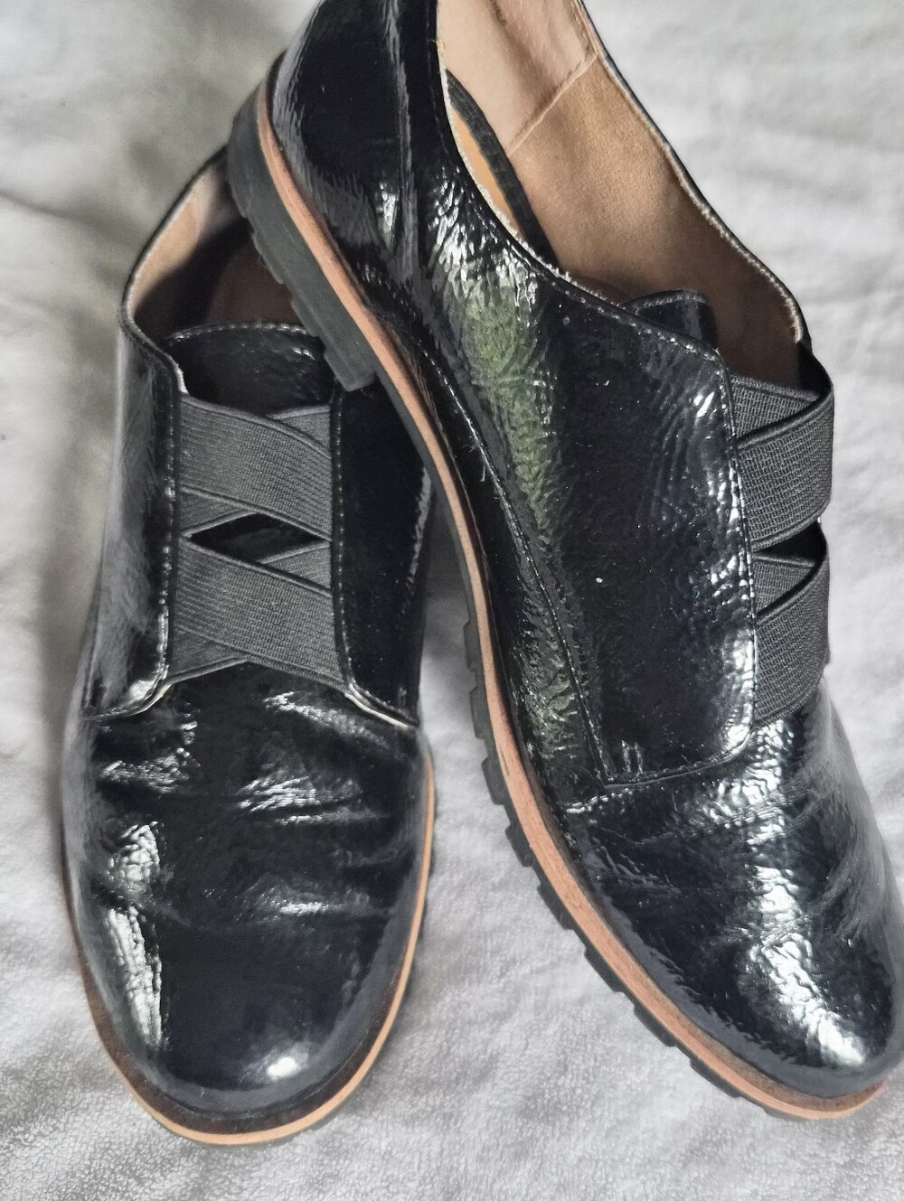 KELLY & KATIE Patent Leather Black Slip-On Loafers - 7.5